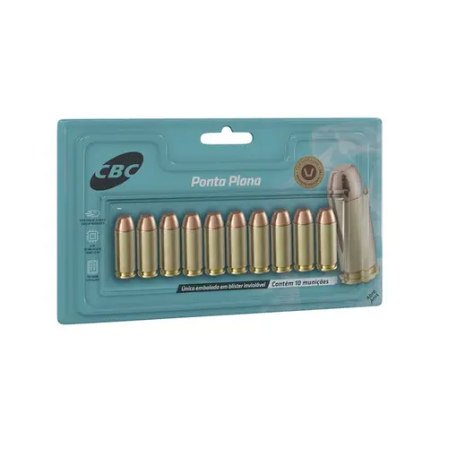 Munição CBC Calibre 10mm Auto ETPP 180gr Blister 10un Munição CBC Calibre 10mm Auto ETPP 180gr Blister 10un