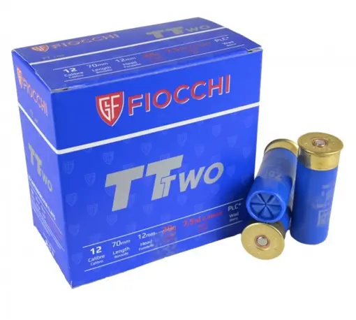 Cartucho Fiocchi 12 GA Câmara 70mm TT Two Chumbo 7½ 28g Caixa 25un