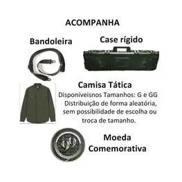 Rifle CBC 7022 Tactical Semiautomático Calibre .22LR Cano 18" Calibre.22LR Camuflado Edição Especial 99 Anos