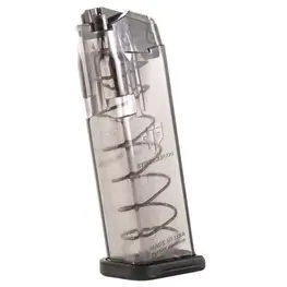 Carregador ETS para Glock  G19 e G26 15 Tiros Transparente Glock 9mm