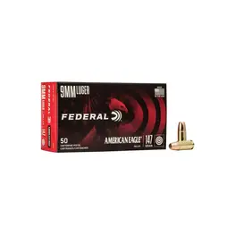 Munição Federal Calibre 9mm Luger FMJ 147gr American Eagle Caixa 50un