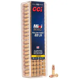 Munição CCI Calibre .22 LR HP 36gr Mini-Mag Copper Plated Caixa 100