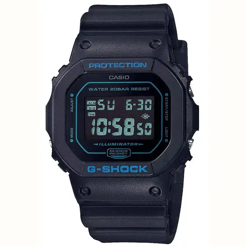 Relógio De Pulso G-Shock Digital Caixa Resina Preta Pulseira Resina Preta DW-5600BBM-1DR