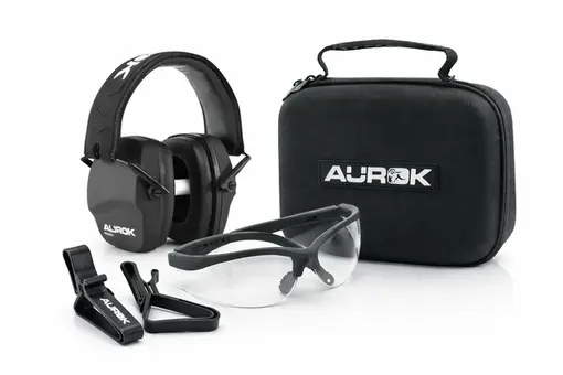 Kit Proteção Completa Aurok – Abafador de Ruído + Óculos de Segurança + Case