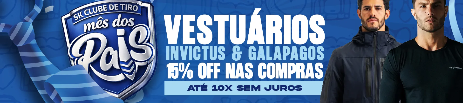 Linha de vestuário Invictus e Galapagos 15% off