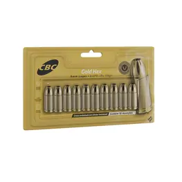 MUNIÇÃO CBC 9mm EXPO +P+ 115GR GOLD HEX 10un