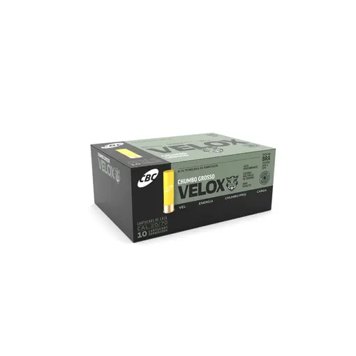 Cartucho CBC 20 GA Câmara 70mm Knock Velox SSG 23g Caixa 25un