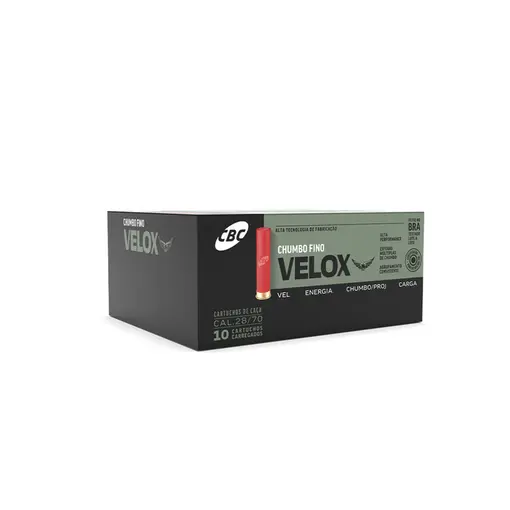Cartucho CBC 28 GA Câmara 70mm Super Velox Chumbo 7 21g Caixa 25un