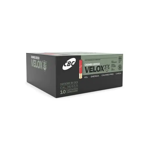 Cartucho CBC 36 GA Câmara 63,5,mm Knock Velox SG4 16g Caixa 10