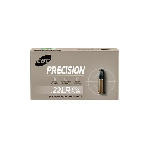 Munição CBC Calibre .22 LR CHOG 40gr Precision Caixa 50un