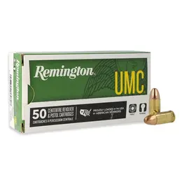 Munição Remington Calibre 9mm Luger FMJ 124gr UMC Caixa 50un